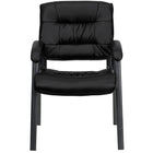 Flash Furniture Black Leather Executive Side Reception Chair with Titanium Frame Finish-Guest Chair