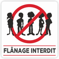 Eddie's Vinyl "Flânage Interdit" Social Distancing Decal - 7.5" x 7.5" - French-Easy to understand graphics and messaging