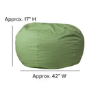 Flash Furniture Oversized Solid Green Bean Bag Chair-Spot Clean with Damp Cloth