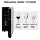 Koolatron 12 Bottle Wine Cooler, 1 cu. ft. (28L) Freestanding Thermoelectric Wine Fridge - Black-LED interior lighting gives off no heat