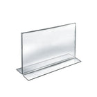 Azar Displays 9" x 12" Horizontal Double Sided Stand Up Acrylic Sign Holder, Clear, 10 Pack (152713)-Stand up sign holder is perfect for tabletop displays, restaurant table displays, and hotel concierge desks