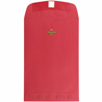 JAM Paper 6 x 9 Open End Catalog Envelopes with Clasp Closure, Brite Hue Red Recycled, 100 Pack (87881)-Christmas red