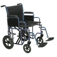 Drive Medical Bariatric Transport Wheelchair with Swing Away Footrest, Blue, 20" Seat-Blue, Steel