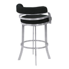 Armen Living Prinz 26" Counter-Height Swivel Bar Stool - Black-Weight Capacity: 250 lb.