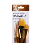 Princeton RealValue Synthetic Golden Taklon Set - 4 Pack-Includes Round 4 and 8, and Wash 1/2 and 1