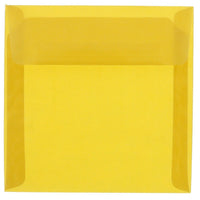 JAM Paper 6 x 6 Square Envelopes, Gold Translucent Vellum, 50 Pack (PACV577I)-Gold translucent envelope