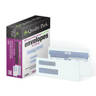 Quality Park #8-5/8 White Double-Window Security Envelopes with Self Seal Closure - 500 Pack-Double window envelopes display sender & receiver addresses for QuickBooks checks and other payroll and accounts payable applications