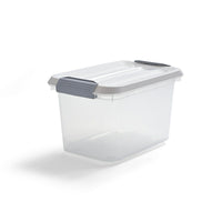 TRU RED 5.9 L Plastic Storage Tote with Locking Lid-Smaller size storage tote fits neatly in a closet or under your desk