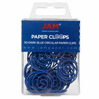 JAM Paper Colored Circular Paper Clips - Dark Blue - 2 Packs of 50-Color: Dark Blue