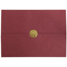 St. James Elite Medallion Fold Certificate Holders, Linen, Burgundy with Gold Medallion, 5 Pack-Luxurious embossed gold medallion closure