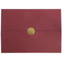 St. James Elite Medallion Fold Certificate Holders, Linen, Burgundy with Gold Medallion, 5 Pack-Luxurious embossed gold medallion closure