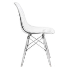 Nicer Furniture Transparent Eiffel Style Side Chair - 2 Pack-Straight metal Eiffel dowel legs with floor protectors for hardwood floor
