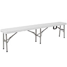 Flash Furniture 11''W x 72"L Bi-Fold Granite White Folding Bench with Carrying Handle (DADYCD183Z2)-Waterproof, Impact and Stain Resistant Top