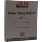 JAM Paper Matte Paper, 8.5 x 11, 28lb Dark Grey, 500 Pack (26396470B)-Grey
