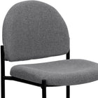 Flash Furniture Comfort Stackable Steel Side Reception Chair - Grey Fabric-Contoured Cushions