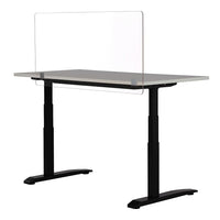 Safco Desktop Sneeze Guard - 47.5"W x 23.5"H - Clear-Helps reduce exposure to droplets and moisture produced by sneezing, coughing and talking