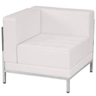 Flash Furniture HERCULES Imagination Series Contemporary Melrose Leather Left Corner Chair with Encasing Frame - White-Modular Chair