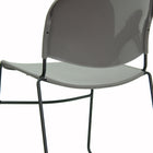 Flash Furniture HERCULES Series Grey Ultra-Compact Stack Chair with Black Frame-Ergonomically Contoured Design