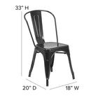 Flash Furniture Black Metal Indoor-Outdoor Stackable Chair-Cross Brace under seat provides extra stability