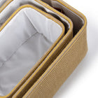 Truu Design Boho Storage Basket, Set of 3, 15 x 7.5 inches, Yellow/Neutral-Collapsible for easy storage and space-saving solution when not in use