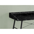 Monarch Specialties 7542 48" Computer Desk - Black Marble-Look/Black Metal-Finished on all sides for flexible placement anywhere in a home office