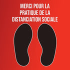 Mark Maker French Floor Decal 12" x 12" - Merci Pour La Pratiquie De La Distanciation Sociale-French Floor Decal