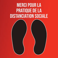 Mark Maker French Floor Decal 12" x 12" - Merci Pour La Pratiquie De La Distanciation Sociale-French Floor Decal
