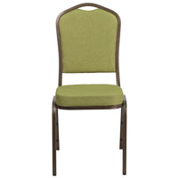 Flash Furniture HERCULES Series Crown Back Stacking Banquet Chair in Moss Fabric - Gold Vein Frame-Multipurpose Banquet Chair