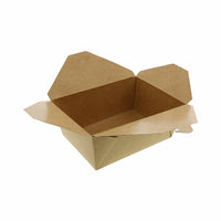 Globe Commercial Products Kraft Take Out Food Container #1 - 200 Pack-Fold top rectangular kraft take out container