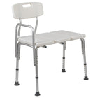 Flash Furniture HERCULES Series 300 Lb. Capacity Adjustable Bath & Shower Transfer Bench with Back & Side Arm - White-Side arm balances user while getting up or sitting down