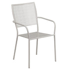 30'' Round Light Grey Indoor-Outdoor Steel Folding Patio Table Set with 2 Square Back Chairs [CO-30RDF-02CHR2-SIL-GG]-4