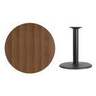 Flash Furniture 36" Round Walnut Laminate Table Top with 24" Round Table Height Base-Walnut Laminate Top
