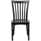 Flash Furniture HERCULES Series Black School House Back Metal Restaurant Chair - Walnut Wood Seat - 2 Pack-Set of 2 Metal Dining Chairs