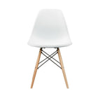 Nicer Furniture Eiffel Style Side Chair with Natural Wood Legs - White - 4 Pack-Straight wooden dowel legs with floor protectors for hardwood floor