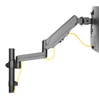 Uplite Single Monitor Mount Arm Pole Height Adjustable Stand for One Screen 17" - 32"-Full Articulation - Adjustable arm offers 70 degree tilt, 180 degree swivel, 360 degree rotation