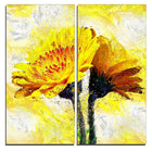 Designart Pair of Yellow Flowers Floral Canvas Art Print, (PT3440-40-40-2P)-Print