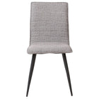 Cathay Importers Fabric Side Chair with Black Steel legs - Grey - 2 Pack-The front seat and backrest are upholstered in light grey polyester fabric