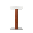 Urbann - Lutrin Y55 sans roulettes, aluminium et bois, cognac-Usage : Discours