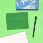 JAM Paper A2 Invitation Envelopes, 4.38 x 5.75, Brite Hue Green Recycled, 100 Pack (15843g)-Opening: Booklet