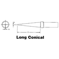 Weller Et Series Tips For Tef891 Soldering Pencil, 12 Pack-ET Series Tips for TEF891 Soldering Pencil, Long Conical