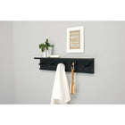 nexxt FN00400-0INT Kian Wall Shelf with 5 Pegs, 24" x 5", Black-Material: floating wall shelf is made of high-quality, durable medium-density fiberboard (MDF) that provides stability. rely on the shelf to keep your items safe and sound, with a visually pleasing finish