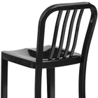 Flash Furniture Commercial Grade 30" High Black Metal Indoor-Outdoor Barstool with Vertical Slat Back - 2 Pack-Black Powder Coated Frame Finish