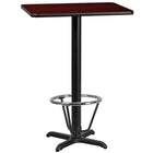 Flash Furniture Laminate 24"W x 30"L X-Base Table, Mahogany (XUMA2430T22B3F)-Bar Height Hospitality Table