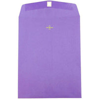 JAM Paper Recycled Coloured Envelopes with Clasp - 9" x 12" - Violet Purple - 50 Pack-Colour: Violet Catalog Envelope with Clasp