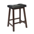 Winsome Mona 24" Leather Cushion Saddle Seat Stool, Antique Walnut-Modern and simplistic style saddle stools