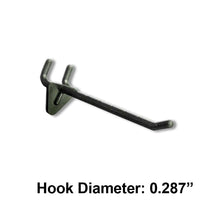 Azar Displays 4" x 0.287" Diameter Plastic Hooks, Black, 50 Pack-Fits standard pegboard