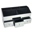 Elegance Mirrored Jewelry Organizer With 3 Drawers And 5 Compartments-The 3 Drawers Mirrored Organizer includes 5 extra storage compartment and a gorgeous mirrored finish, giving you plenty of space to house make up brushes, hair accessories, nail varnishes and more.