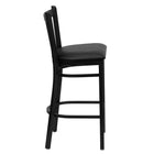 Flash Furniture HERCULES Series Black Vertical Back Metal Restaurant Barstool - Black Vinyl Seat-Vertical Back Design
