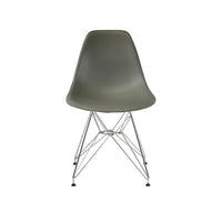 Plata Import Eiffel Chair, Grey Seat, Chromed Legs (PC-016-GREY)-Dining Chair