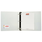 JAM Paper Plastic 3 Ring Binders, 3 Inch, Clear, 108/Pack (821T3CLB)-Includes 1 inside die-cut pocket that fits business cards and cds